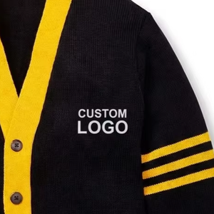 Nuevo 2026: Camiseta de punto informal para hombre, de alta calidad, transpirable, negra y dorada, con cuello en V y cierre de botones, ideal para hermandades universitarias. - Product Image 5