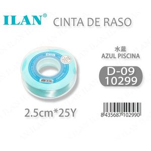 ริบบิ้นผ้าซาตินอิลัน 2.5 ซม. 25 หลา สีฟ้า D09 - Product Image 3