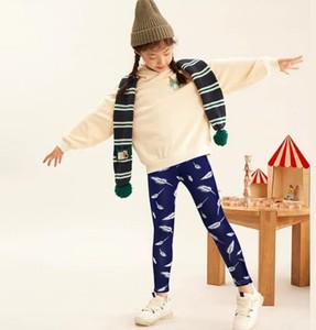 Leggings pour filles vintage 100% coton doux et confortables pour enfants, longueur cheville, imprimés - Product Image 4