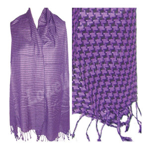 Elegant Houndstooth Rayon Scarf / Viscose Scarf Lightweight Luxury Fashion Accessory for Women Soft Breathable Printed Wrap - Product Image 5