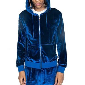 Custom Printed Autumn <b>Velour</b> <b>Tracksuit</b> Wholesale Drawstring Hoodies 100% Polyester Eco-Friendly Breathable Men - Product Image 1