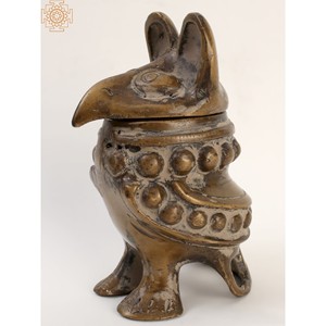 Boîte de rangement décorative hibou en laiton de 4 pouces faite à la main petit article de décoration d'intérieur fabriqué à la main en Inde - Product Image 3