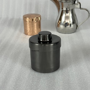 Luxury Customized Logo Dark <b>Candle</b> Jars Black Stainless Steel Premium <b>Candle</b> Containers with Lids for <b>Candle</b> Making - Product Image 1