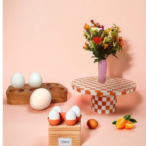 Acacia Wooden <b>Egg</b> Tray for 6 <b>Eggs</b> Handmade Rustic <b>Egg</b> Holder <b>Storage</b> Organizer Farmhouse Kitchen Countertop Display - Product Image 5