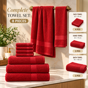 Luxury 600 GSM Pure Cotton <b>Terry</b> Bath <b>Towel</b> Set Of 8 Pieces Premium Hotel Bathroom Linen For Hospitality And Spa Use - Product Image 4