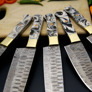 Ensemble de couteaux de cuisine en acier Damas de haute qualité, collection de couteaux professionnels pour la cuisine et la préparation des aliments - Product Image 2