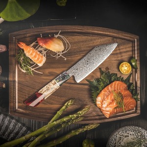 Cuchillo de Chef Hecho a Mano por Edge Master, Acero Inoxidable, Mango de Resina, Funda de Cuero, Hoja de 8-9.9 Pulgadas, Estilo Moderno, Apto para Lavavajillas - Product Image 5