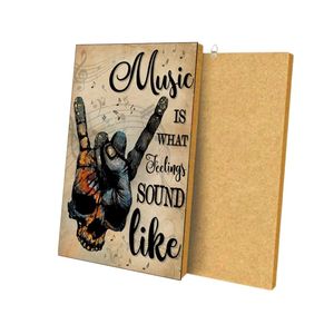 Musique : C'est ce que les sentiments sonnent comme - Art mural en forme de crâne et de main - Couverture d'album photo en MDF - Product Image 1
