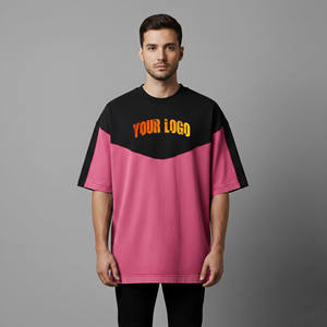 Camiseta de Hombre Oversize de Cuello Redondo, Hombros Caídos, Color Liso, Estilo Hip Hop, 100% Algodón Transpirable, OEM Personalizable, Peso Pesado 180g - Product Image 5