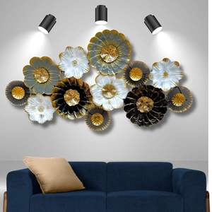 Escultura de Pared Metálica 3D de Estilo Art Deco con Diseño Floral Moderno de Daystar Trade, Forma Irregular para Sala de Estar, Dormitorio, Boda, Ramadán - Product Image 4