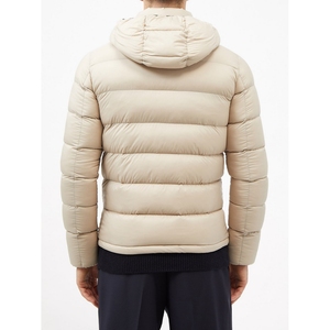 Blouson matelassé beige à capuche pour homme, coupe-vent décontracté avec fermeture éclair, en polyester épais, idéal pour l'hiver - Product Image 4