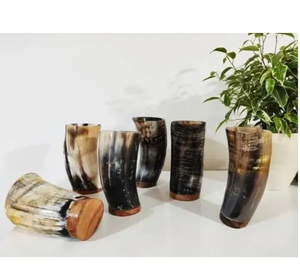 แก้วทรงเขาควายขัดเงาเป็นมิตรกับสิ่งแวดล้อมแตรทรงแก้วสำหรับดื่มแบบไวกิ้งสลักโลโก้สำหรับคริสต์มาส - Product Image 3