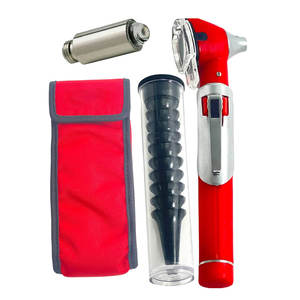 Otoscopio de Fibra Óptica Premium, Mini Otoscopio de Bolsillo Rojo para Diagnóstico ORL, Examen Médico Portátil, Iluminación LED Brillante, Diseño Compacto - Product Image 1