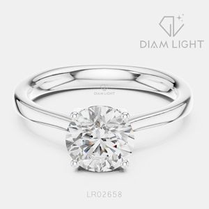 Bague de mariage ronde 1,25 carat, bijoux fins, certifiée IGI, or blanc 14 carats, diamant de laboratoire, bague de fiançailles et d'anniversaire - Product Image 1