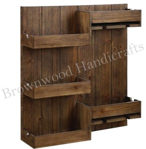 Estante de pared de madera con diseño personalizado decorativo para el hogar de aspecto vintage, estante de pared para colgar en la pared del baño para vendedores en línea - Product Image 4