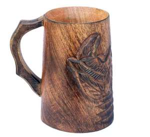 Wooden <b>Beer</b> Mug Handmade Wood Mugs for Men for Camping Travel Outdoor Engraved - Product Image 1