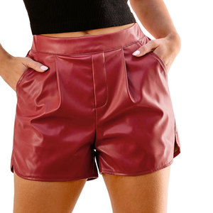 Wholesale Breathable Latest Style Women <b>Leather</b> <b>Shorts</b> Customized Solid Color Women <b>Leather</b> <b>Shorts</b> - Product Image 1