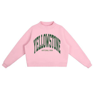 Yellowstone National Park Crew Neck <b>Sweatshirt</b> Oversized Crop Fit Unisex Regular Sleeve Knitted Cotton Pullover Casual Autumn - Product Image 2