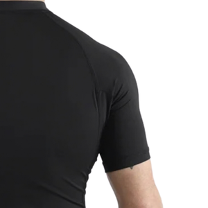 Camiseta de Compresión Negra Personalizada para Hombre, Manga Corta, Cuello Redondo, Ajustada, para Gimnasio, Entrenamiento, Deporte, Ropa Deportiva, Capa Base - Product Image 5