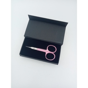 Tijeras para Cejas Portátiles de Acero Inoxidable, No Plegables, con Hoja Curva y Punta Afilada, Herramienta de Belleza para Diestros - Product Image 1