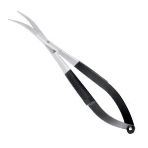 Ciseaux à sourcils professionnels en acier inoxydable courbé avec logo personnalisé HARBOR INDUSTRY, outil de maquillage pour droitiers, manche noir - Product Image 5