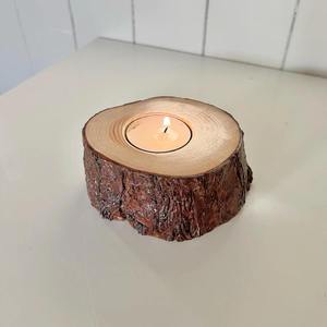 Ensemble de supports pour bougies chauffe-plat en tranches de bois, centre de table rustique pour mariage, Thanksgiving, Noël, décoration d'intérieur - Product Image 3