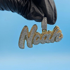 Moissanite <b>Custom</b> <b>Name</b> Pendant Iced Out Hip Hop Diamond Look Luxury Personalized Statement <b>Necklace</b> Jewelry Gift - Product Image 1