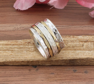 แหวนแต่งงานเงินแท้ 925 ชุบสองสี คุณภาพสูง ขัดเงา รับทำโลโก้ตามสั่ง - Product Image 1