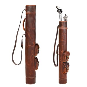 High Leather Golf Stand Polo Bags <b>Foldable</b> 9 Inch Lightweight Durable Quick Dry Portable 6-Way Golf <b>Cart</b> Leather Polo Golf Bags - Product Image 1