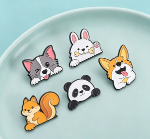 Broches de Esmalte de Perros de Dibujos Animados: Lindos Border <span class=keywords><strong>Collie</strong></span>, <span class=keywords><strong>Golden</strong></span> Retriever, Husky Siberiano, Corgi. Divertidos para el Año Nuevo. - Product Image 3