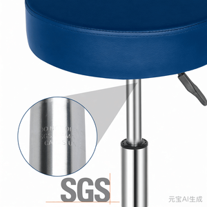 Sgabello Professionale da Salone con Certificazione SGS, Sollevamento a Gas, Capacità 150kg, Schiuma Modellata Spessa 8cm, Seduta in Semi Pelle PU, Base a Ragno - Product Image 6