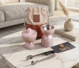 Ensemble d'encensoirs en résine faits à la main avec boîte de rangement pour Oud, sac de transport et pinces métalliques, décoration islamique arabe pour la maison - Product Image 2