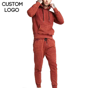 Ensemble de survêtement en molleton bleu royal pour homme, sweat-shirt à capuche et pantalon de jogging, deux pièces, vêtements de sport d'hiver - Product Image 1