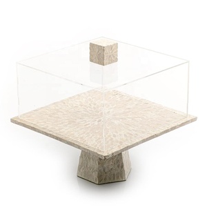 ถาดวางเค้กไข่มุกแม่ทรงสี่เหลี่ยมทำด้วยมือถาดวางเค้กอะคริลิค MDF ตกแต่งบ้านปรับขนาดได้ - Product Image 6