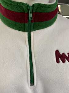 New Meera Impex Men's Fleece Quarter Zip Hoodies Striped Stand Collar Regular Fit Men Long Sleeve Embroidered Logo Hoodies - Product Image 5