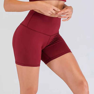 Women's High Waist Solid Color Sporty Shorts Knitted Spandex Polyester Quick Dry Elastic Waist Skinny Fit - Product Image 5