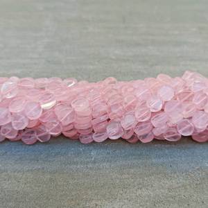 Cuentas de Cuarzo Rosa Natural Lisas en Forma de Moneda, 5-7MM, Cuentas de Piedra de Cuarzo en Hilo para Fabricación de Joyas, Venta al por Mayor de Gemas a Granel - Product Image 2