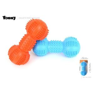 Yommy Pet <b>Dumbbell</b> Toy 6cm Blue Orange Interactive Dog Chew Toy - Product Image 1