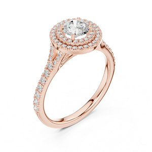 แหวนทองคำ 14K โรสโกลด์ ประดับเพชรทรงกลมเพาะเลี้ยงในห้องปฏิบัติการ สำหรับผู้หญิง สวมใส่ได้ทุกวัน |   เพชรที่เพิ่งเพาะเลี้ยง - Product Image 4