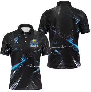 Pickleball Custom Sublimation Athletic <b>Shirt</b> Breathable Eco-Friendly Spandex/Cotton <b>Half</b> Sleeve Button-Up Collar Quick Unisex - Product Image 2