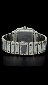 Reloj de Lujo con Esfera Romana Arcoíris y Diamantes - Reloj Automático de Oro Bicolor con Moissanita VVS - Joyería Hip Hop al por Mayor - Product Image 4