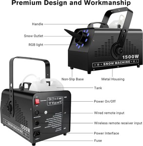 9 LED lumineuses - Télécommande filaire et sans fil - Effet de 7 couleurs - Machine à flocons de neige pour fêtes en plein air, mariages, scènes, jardins - Product Image 3