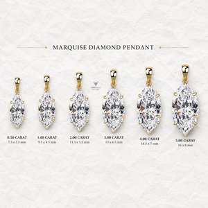 Elegant Design 10k 14k 18k Gold DEF VS1 Lab Grown Diamond Jewelry Marquise Cut Pendant Necklaces with IGI Certificate - Product Image 2