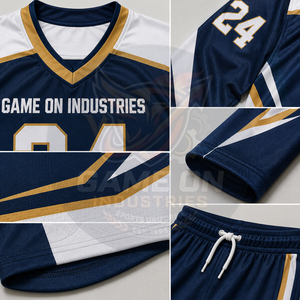 Blue White Personalized Design Colors Numbers Logo Printing OEM ODM Service Custom Durable Sublimated Ice Hockey Uniform Sets - Product Image 6