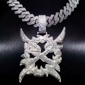 Collier chaîne maille cubaine en moissanite VVS plaqué or 18 carats en argent 925, largeur 13 mm et 22 mm, bijoux de mode hip-hop pour femme, vente en gros - Product Image 3