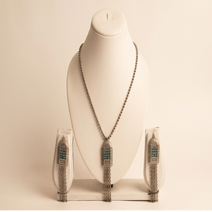 DIVYORO Women's Classic Adjustable Length Heritage Lattice Pendant Necklace Set with Hanging <b>Chains</b> - Product Image 1