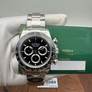 Montre automatique de luxe en acier inoxydable, chronographe 40 mm, cadran noir, lunette en céramique avec tachymètre, mouvement ETA, unisexe - Product Image 1