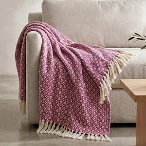 Earthy <b>Brown</b> Honeycomb Weave Cotton Blanket Handmade Decorative Sofa <b>Throw</b> Rustic Room Decor Supplier - Product Image 4