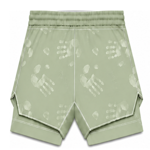 Light Sage Green White <b>Swim</b> Set Sleeveless Racerback Tank <b>Top</b> with Matching Shorts Lightweight Quick Dry Training Performance - Product Image 6