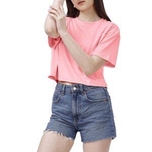 เสื้อยืดกีฬาผู้หญิงผ้าฝ้ายแห้งเร็ว ระบายอากาศดี ใส่สบาย ทรงหลวม เหมาะสำหรับวิ่ง โยคะ กิจกรรมกลางแจ้ง พิมพ์โลโก้ได้ เป็นมิตรต่อสิ่งแวดล้อม - Product Image 1
